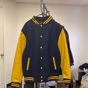 Men's Navy and Gold Varsity Jacket